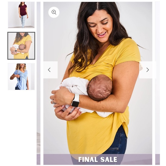 LATCHED MAMA dark gray 3/4 sleeve nursing/maternity top - Picture 6 of 6